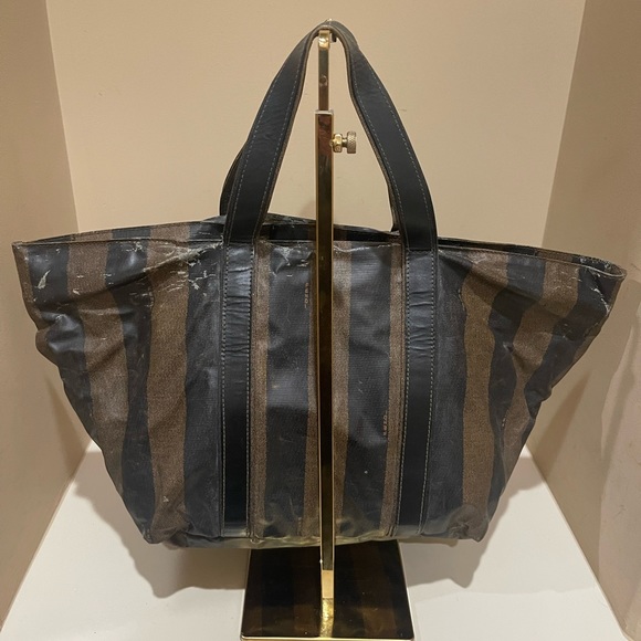 Vintage Fendi Pequin Striped Large Handbag - Picture 4 of 13